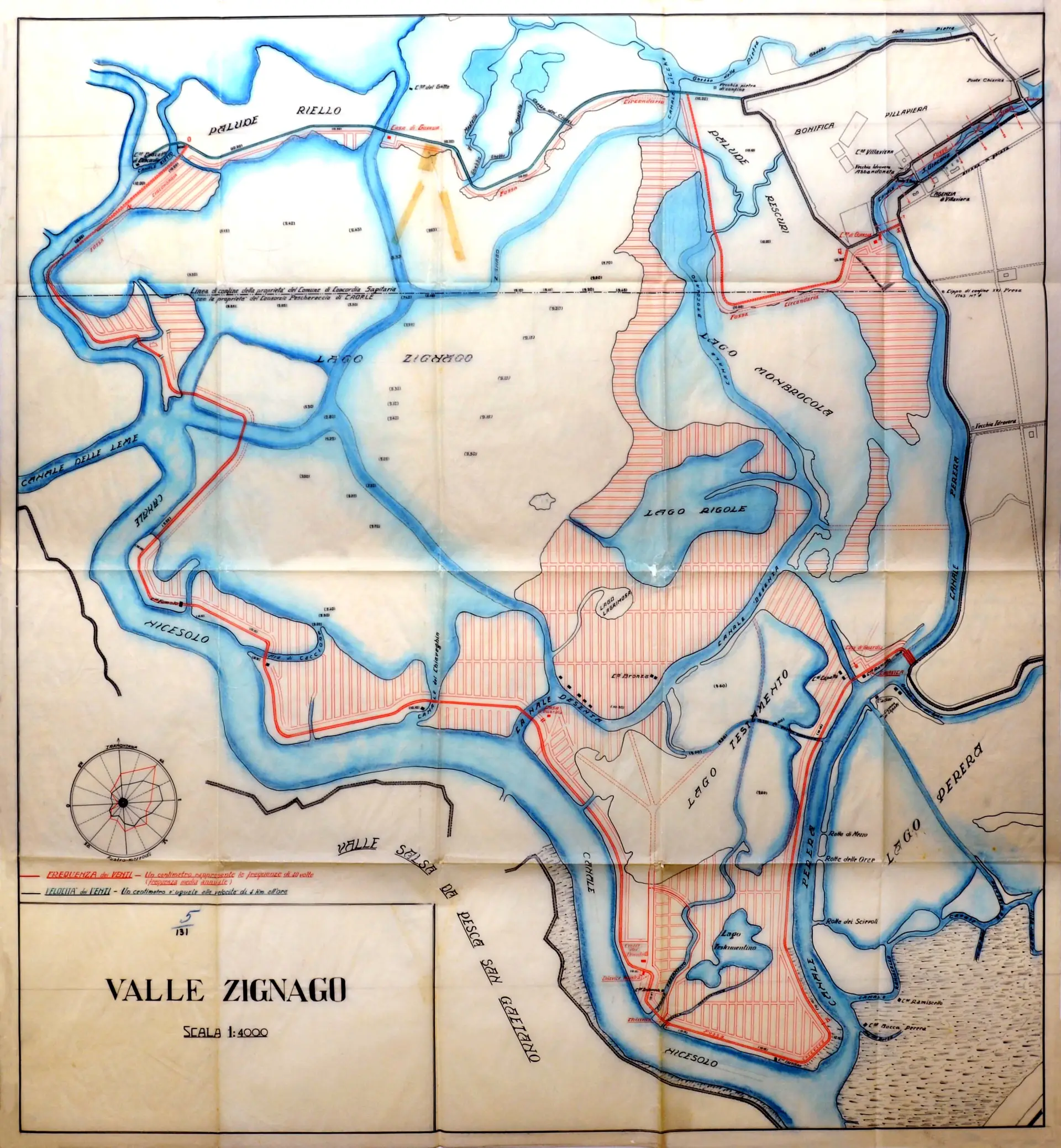 1928. Progetto di bonifica peschereccia della Sedicesima Presa (Valle Zignago) [Archivio Storico Consorzio di bonifica Veneto Orientale]